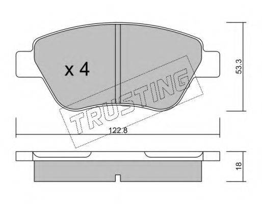 Комплект тормозных колодок, дисковый тормоз TRUSTING 330.1