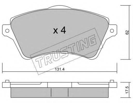 Комплект тормозных колодок, дисковый тормоз TRUSTING 358.0