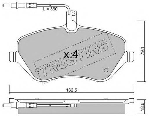 Комплект тормозных колодок, дисковый тормоз TRUSTING 617.0