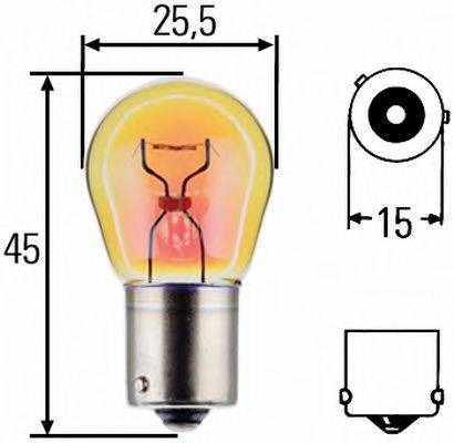 Лампа накаливания, фонарь указателя поворота; Лампа накаливания, фонарь указателя поворота HELLA 8GA 006 841-121