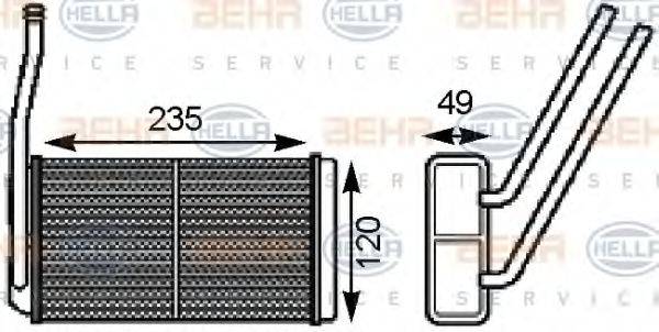 Теплообмінник, опалення салону HELLA 8FH 351 000-161