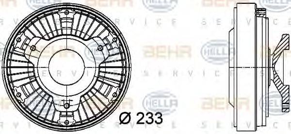 Зчеплення, вентилятор радіатора HELLA 8MV 376 729-481
