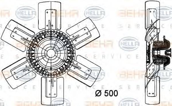 Вентилятор, охолодження двигуна HELLA 8MV 376 730-191