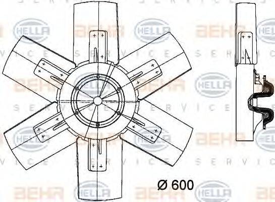 Вентилятор, охолодження двигуна HELLA 8MV 376 730-261