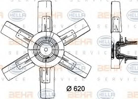 Вентилятор, охолодження двигуна HELLA 8MV 376 730-281