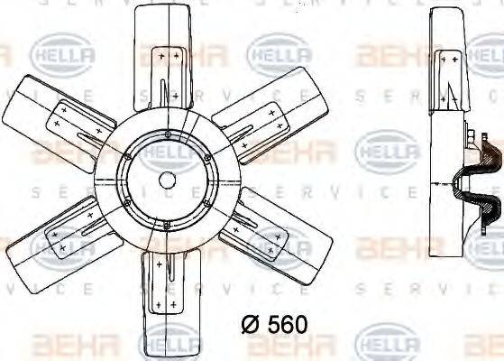 Вентилятор, охолодження двигуна HELLA 8MV 376 730-751