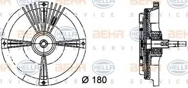 Зчеплення, вентилятор радіатора HELLA 8MV 376 731-111