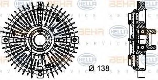 HELLA 8MV376732021 Сцепление, вентилятор радиатора