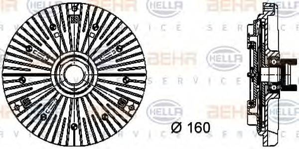 Зчеплення, вентилятор радіатора HELLA 8MV 376 732-111
