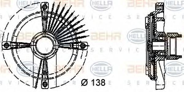 Зчеплення, вентилятор радіатора HELLA 8MV 376 732-151