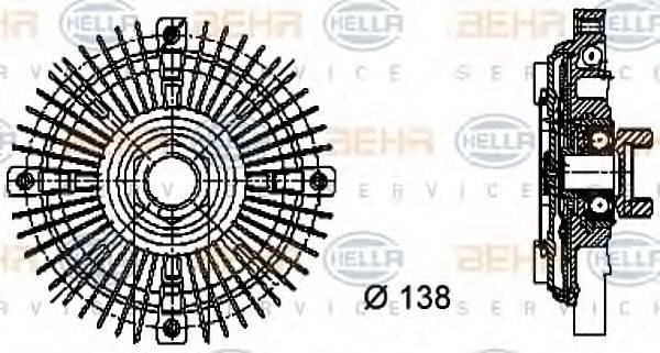 Зчеплення, вентилятор радіатора HELLA 8MV 376 732-201