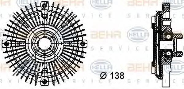Зчеплення, вентилятор радіатора HELLA 8MV 376 732-211