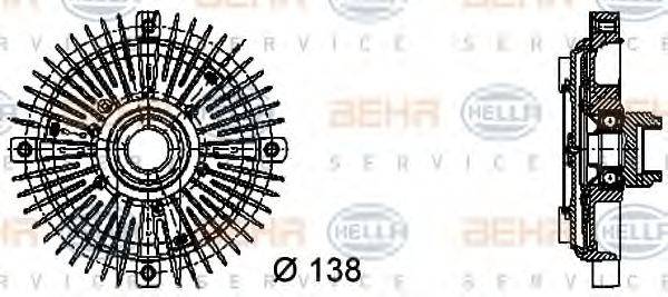 Зчеплення, вентилятор радіатора HELLA 8MV 376 732-231