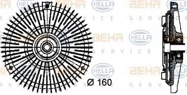 Сцепление, вентилятор радиатора HELLA 8MV 376 732-451