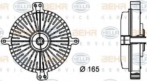 Сцепление, вентилятор радиатора HELLA 8MV 376 733-041