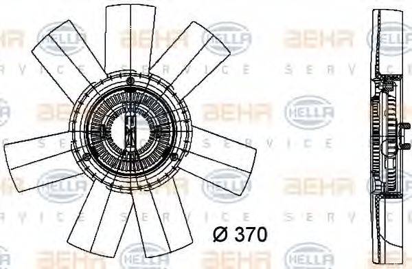 Вентилятор, охолодження двигуна HELLA 8MV 376 733-361