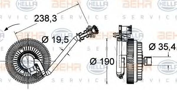 HELLA 8MV376734021 Сцепление, вентилятор радиатора