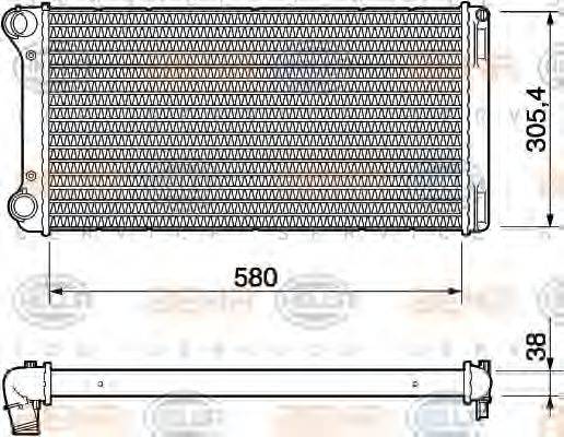 Радиатор, охлаждение двигателя HELLA 8MK 376 754-434