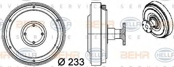 Зчеплення, вентилятор радіатора HELLA 8MV 376 757-091