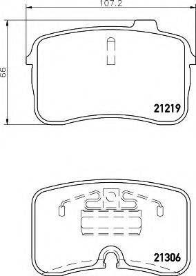 Комплект тормозных колодок, дисковый тормоз HELLA 8DB 355 008-201