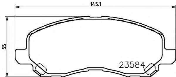 Комплект тормозных колодок, дисковый тормоз HELLA 8DB 355 009-671