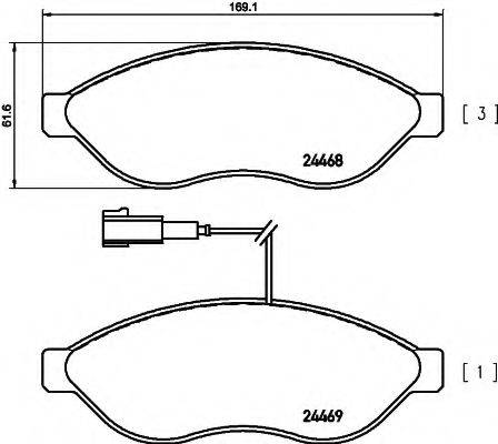 Комплект тормозных колодок, дисковый тормоз HELLA 8DB 355 012-931
