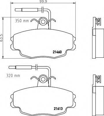 Комплект тормозных колодок, дисковый тормоз HELLA 8DB 355 017-981