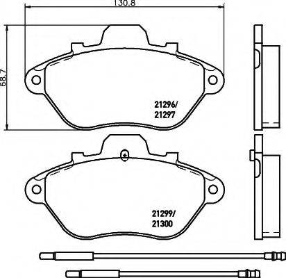 Комплект тормозных колодок, дисковый тормоз HELLA 8DB 355 019-001
