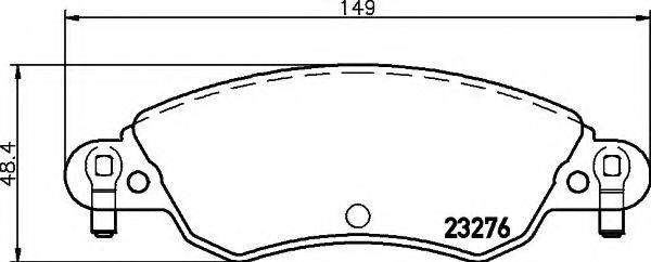 Комплект гальмівних колодок, дискове гальмо HELLA 8DB 355 019-431