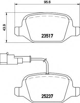 Комплект тормозных колодок, дисковый тормоз HELLA 8DB 355 019-961