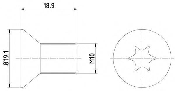Болт, диск гальмівного механізму HELLA 8DZ 355 209-101