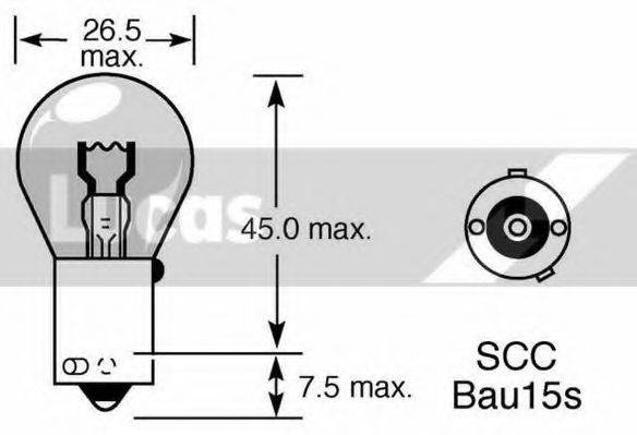Лампа розжарювання, ліхтар покажчика повороту LUCAS ELECTRICAL LLB581