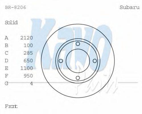Тормозной диск KAVO PARTS BR-8206