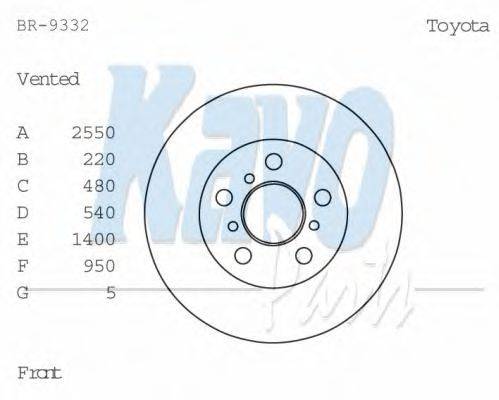 Тормозной диск KAVO PARTS BR-9332