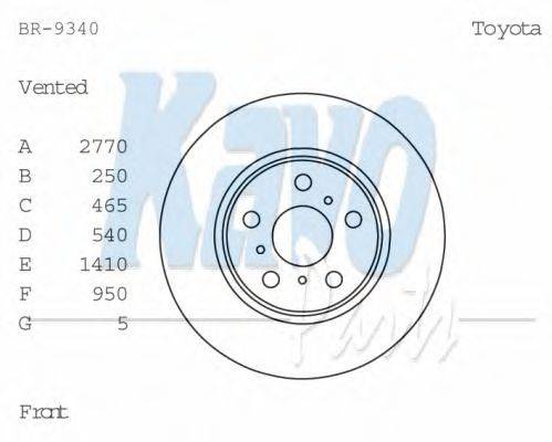 Тормозной диск KAVO PARTS BR-9340