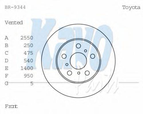 Тормозной диск KAVO PARTS BR-9344