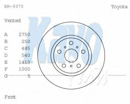гальмівний диск KAVO PARTS BR-9370