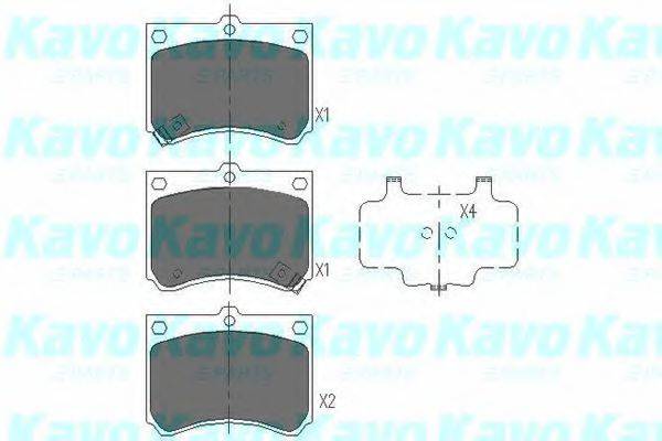 Комплект гальмівних колодок, дискове гальмо KAVO PARTS KBP-4502