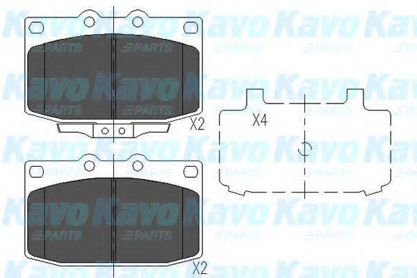 Комплект гальмівних колодок, дискове гальмо KAVO PARTS KBP-4518