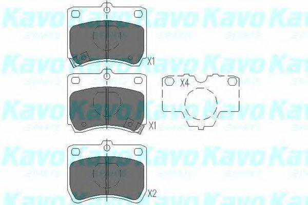 Комплект гальмівних колодок, дискове гальмо KAVO PARTS KBP-4520