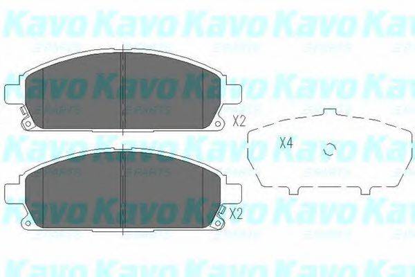 Комплект гальмівних колодок, дискове гальмо KAVO PARTS KBP-6516