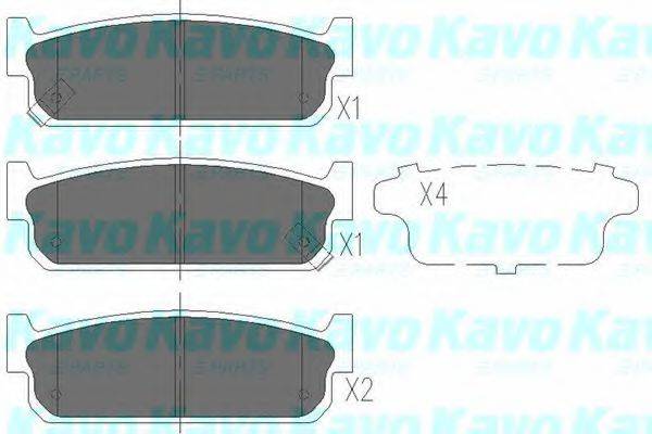 Комплект гальмівних колодок, дискове гальмо KAVO PARTS KBP-6572
