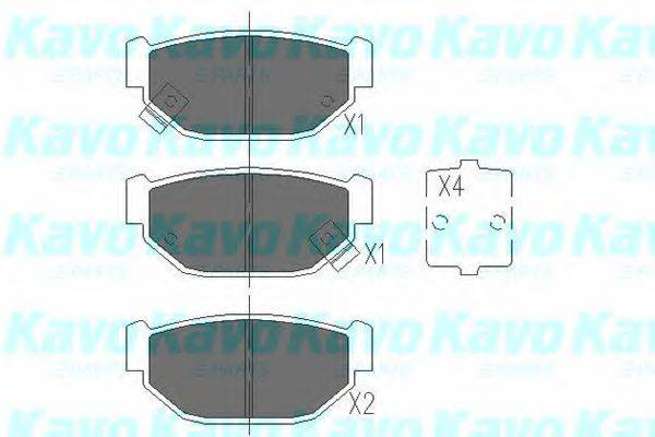 Комплект гальмівних колодок, дискове гальмо KAVO PARTS KBP-8007
