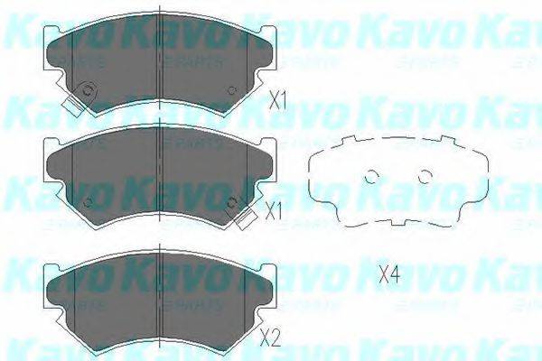 Комплект гальмівних колодок, дискове гальмо KAVO PARTS KBP-8011