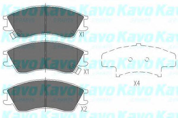 Комплект гальмівних колодок, дискове гальмо KAVO PARTS KBP-8012