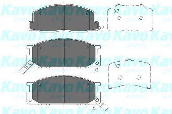 Комплект гальмівних колодок, дискове гальмо KAVO PARTS KBP-9084
