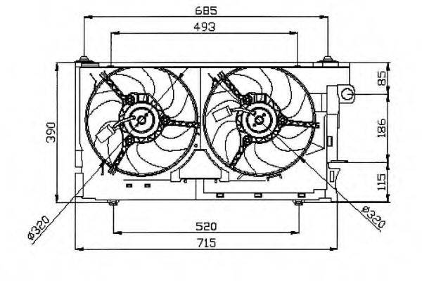 Вентилятор, охолодження двигуна NRF 47050