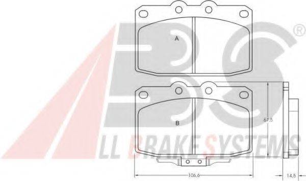 Комплект тормозных колодок, дисковый тормоз A.B.S. 36625
