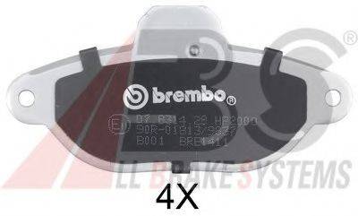 Комплект тормозных колодок, дисковый тормоз A.B.S. 36854S