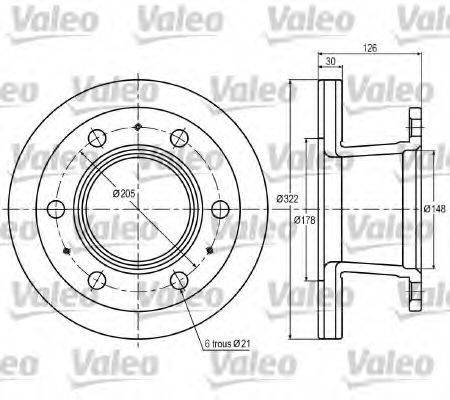 VALEO 187002 гальмівний диск